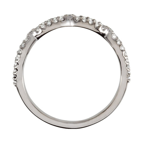 14k White Gold 1/4 CTW Diamond Band, Size 7