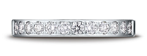 Benchmark-14K-White-Gold-3mm-High-Polish-Pave-set-12-Stone-Diamond-Wedding-Band-Ring--.48Ct.--Size-4.25--523726HF14KW04.25