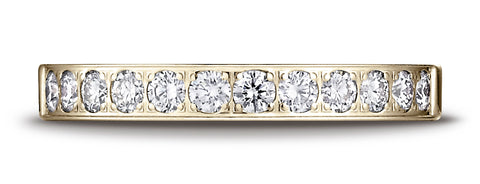 Benchmark-14K-Yellow-Gold-3mm-High-Polish-Pave-set-12-Stone-Diamond-Wedding-Band-Ring--.48Ct.--Size-4.25--523726HF14KY04.25