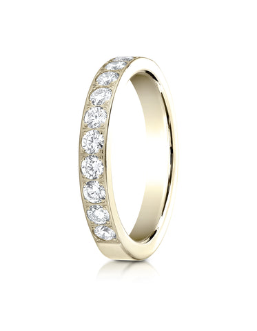 Benchmark 14K Yellow Gold 3mm High Polish Pave-set 11-Stone Diamond Wedding Band Ring (0.66 ct.)