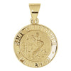 Hollow Round St. Christopher Medal in 14k Yellow Gold