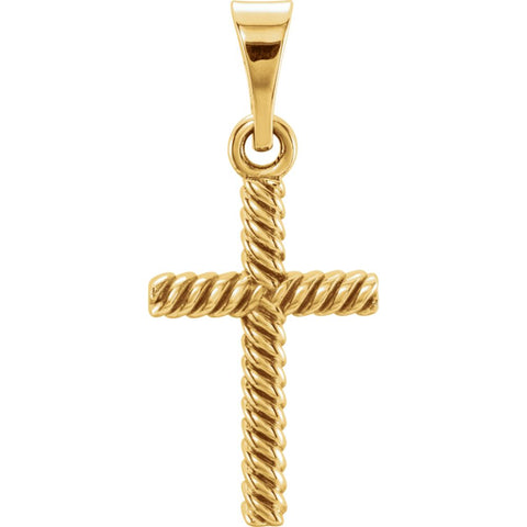 14k Yellow Gold 32x20mm Cross Pendant