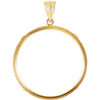 14k Yellow Gold 30x2.7mm Tab Back Coin Frame Pendant for Canadian 1 Ounce Maple Leaf