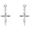 14k White Gold .04 CTW Diamond Cross Earrings