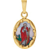 13.00x10.00 mm Porcelain St. Jude Pendant in 14K Yellow Gold