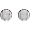 14k White Gold .03 CTW Diamond Domed Earrings