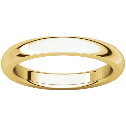 14k Yellow Gold 3mm Heavy Comfort Fit Band, Size 5