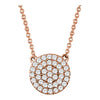 14k Rose Gold 1/3 ctw. Diamond Cluster 16-18-inch Necklace