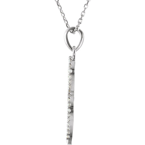 14k White Gold 1/6 CTW Diamond 16" Necklace