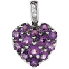 14k White Gold Amethyst & 0.01 ctw. Diamond Heart Pendant