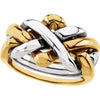 14K Yellow & White Ladies 4-Piece Puzzle Ring, Size 7