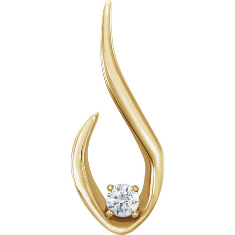 14k Yellow Gold 1/10 CTW Diamond Freeform Pendant