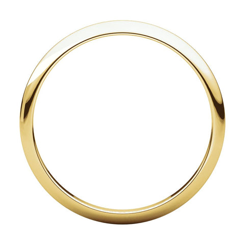 14k Yellow Gold 1.5mm Half Round Band, Size 7