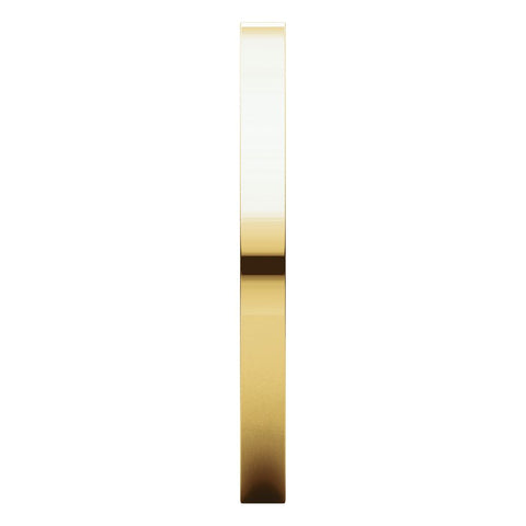 14k Yellow Gold 2mm Flat Comfort Fit Band, Size 7