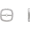 14k White Gold 0.08 ctw. Diamond Halo-Style Earring Jackets