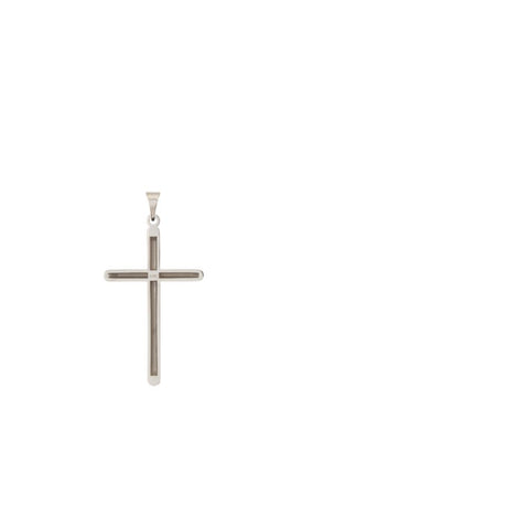 14k White Gold Unadorned Cross Pendant