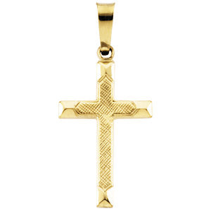 14k Yellow Gold 17x12mm Fancy Cross Pendant
