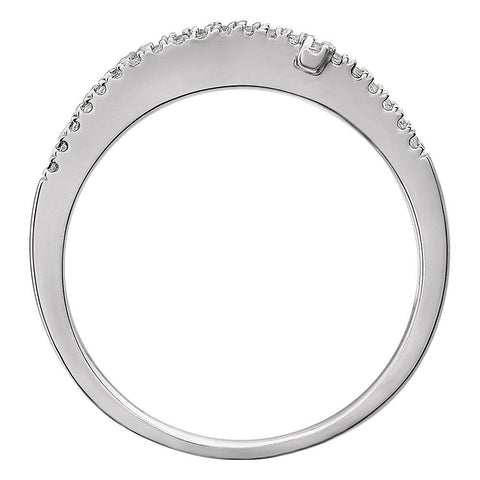 Sterling Silver Cubic Zirconia Sideways Cross Ring Size 7