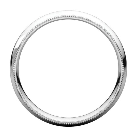 Sterling Silver 4mm Milgrain Comfort Fit Band, Size 7