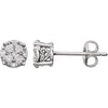 Pair of 0.25 ct. Diamond Cluster Stud Earrings in 14k White Gold