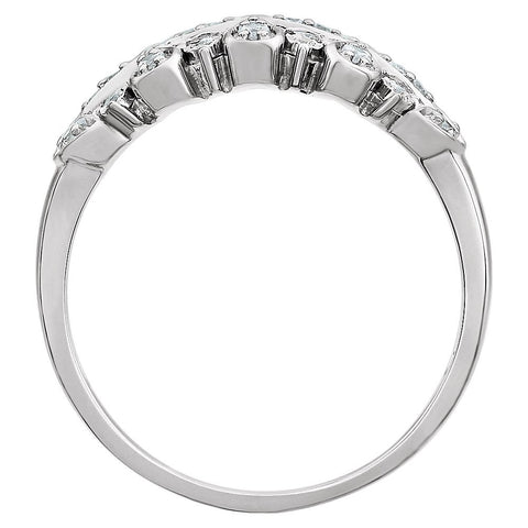 14k White Gold 1/5 CTW Diamond Anniversary Band, Size 7