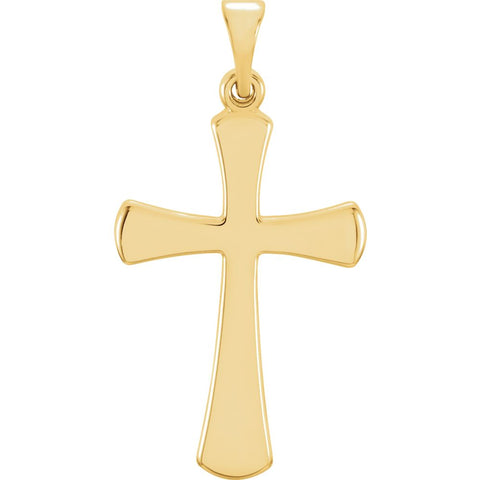 18k Yellow Gold 21x14mm Cross Pendant
