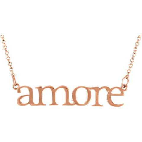 14k Rose Gold "Amore" 16.25" Necklace