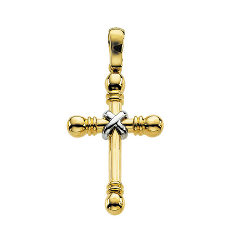 14k White/Yellow Gold Cross Pendant