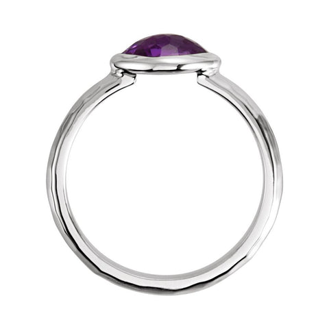Sterling Silver 7x5x4mm Amethyst Ring Size 7