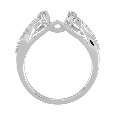 14k White Gold 1/5 CTW Diamond Ring Wrap, Size 7