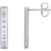 14k White Gold 1/2 ctw. Diamond Baguette Vertical Bar Earrings