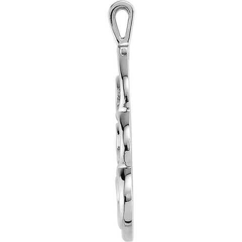 14k White Gold 30x14mm Freeform Pendant