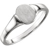Sterling Silver 7x6mm Solid Oval Signet Ring, Size 7
