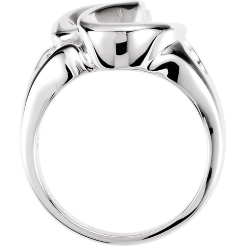 14k White Gold Freeform Ring, Size 6