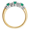 14K Yellow & White Emerald & 1/10 CTW Diamond Anniversary Ring, Size 7
