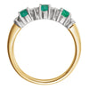 14K Yellow & White Emerald & 1/10 CTW Diamond Anniversary Ring, Size 7