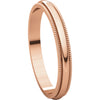 14k Rose Gold 2.5mm Milgrain Band, Size 7.5