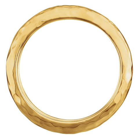 14k Yellow Gold Hammered Ring Size 7