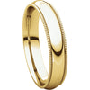 14k Yellow Gold 4mm Milgrain Comfort Fit Band, Size 8.5
