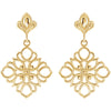 14k Yellow Gold Decorative Dangle Earrings