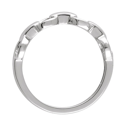 14k White Gold Chain Link Ring , Size 7