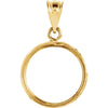 14k Yellow Gold 14x1mm Tab Back Frame Pendant for 1/20 Ounce Chinese Panda Coin