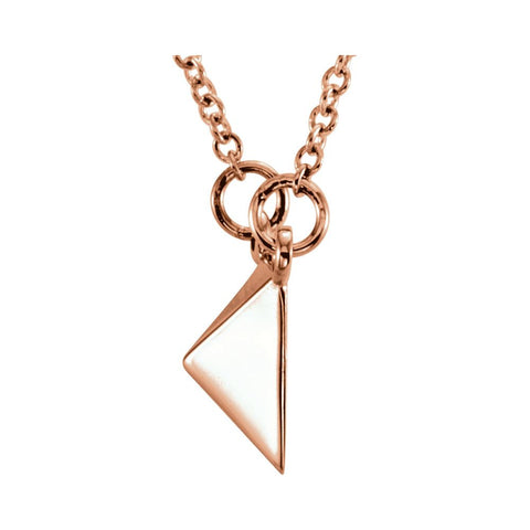 14k Rose Gold Pyramid 16.25" Necklace
