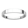 14k White Gold 3mm Flat Tapered Band, Size 7.5