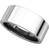 14k White Gold 8mm Flat Comfort Fit Band, Size 7.5