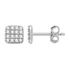 14k White Gold 1/5 ctw. Diamond Square Cluster Earrings