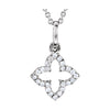 14K White Gold 0.07 CTW Petite Diamond Cross 16-Inch Necklace