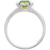 14k White Gold Peridot & .05 CTW Diamond Ring, Size 7