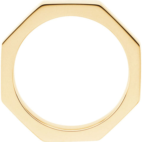 18k Yellow Gold 3.75mm Octagon Band Size 9