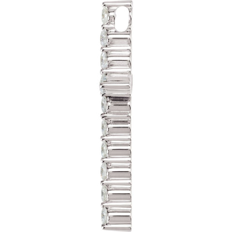 14k White Gold 3/4 CTW Diamond Cross Pendant